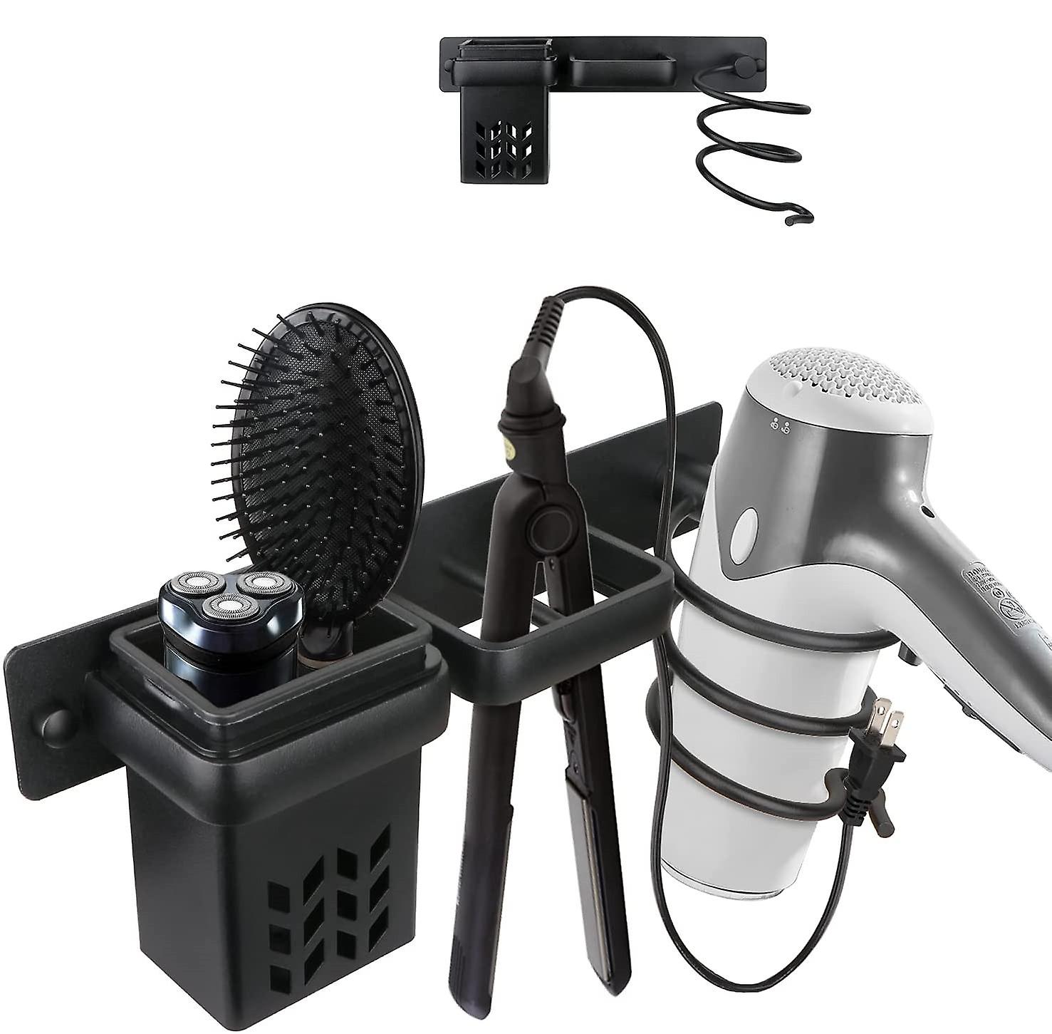 Supporto asciugacapelli Storage Rack Bagno montato a parete Curling Stick Piastra per capelli Storage Rack