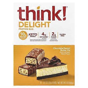 Think!, Delight Proteinreep, Chocolade Pindakaas Taart, 10 repen, 40 g per stuk