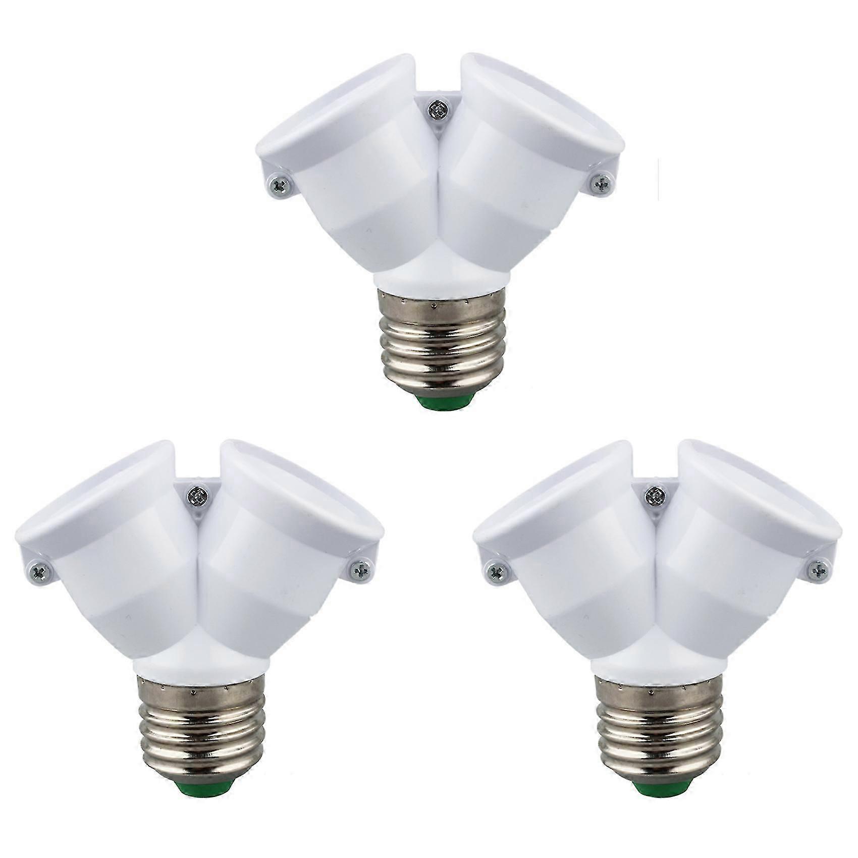 3X E27 to E27 Light Lamp Bulb Socket 2 Splitter Converter