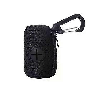 Pet Poop Dispenser Mesh Fabric Bag Leash Hook for Outdoor Activity