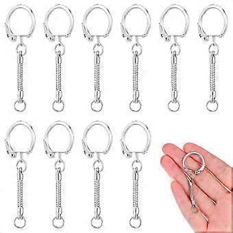 Lot de 30 porte-clés en forme de serpent, breloques de sac, bricolage, argent