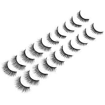 False Eyelashes 10Pairs for Eye Makeup and Cosmetic Use