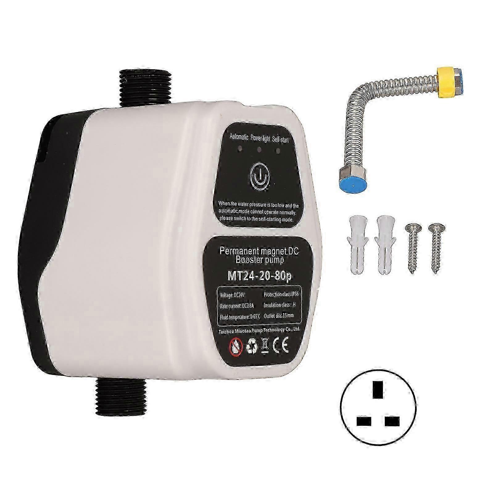 Booster Pump Automatic Water Pressure Shower Boosting Recirculating Wall Mounted DC Pump 100?240V UK Plug