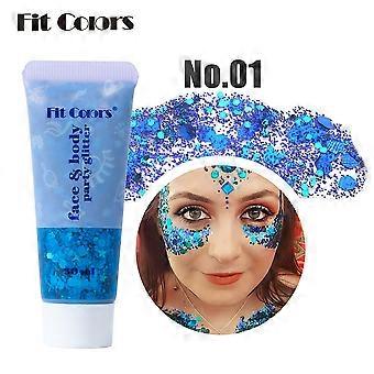 Glitter Gel for Face and Body Set, Mermaid Scale Shimmer Liquid Makeup Gel, Iridescent Festival Stage Glitter Gel, 20 Piece Set