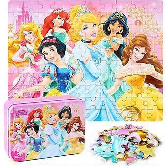Snow White Puzzles for Kids Ages 4-8 100 Pieces Jigsaw Puzzles for Boys and Girls Educational Learning Puzzles in Metal Box.