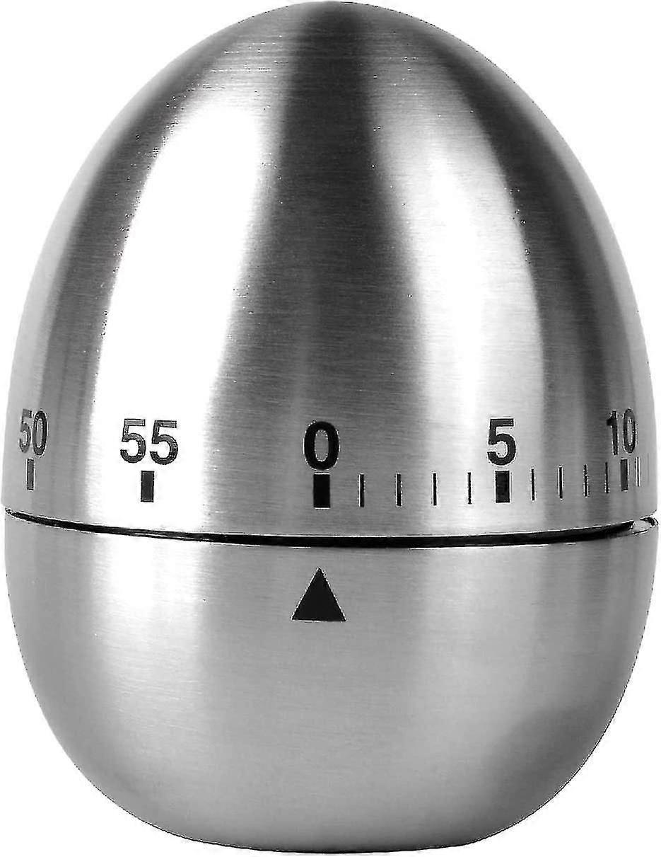 Egg Shape Kitchen Timer Stainless Steel Kt003 Mechanical Rotating Alarm 60 Minute Countdown Timer For Cooking