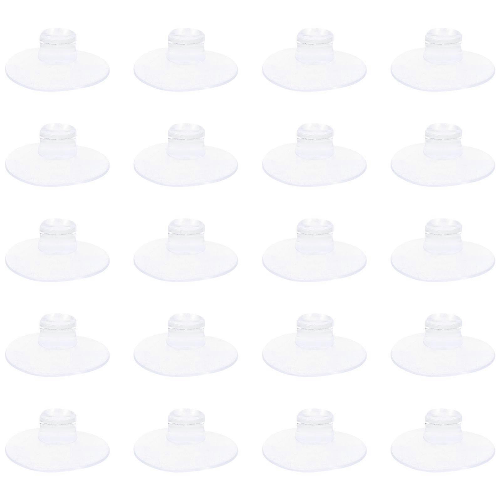 20Pcs Suction Cup String Light Clips Holders Clear Slotted Suction Wire Pads Clips