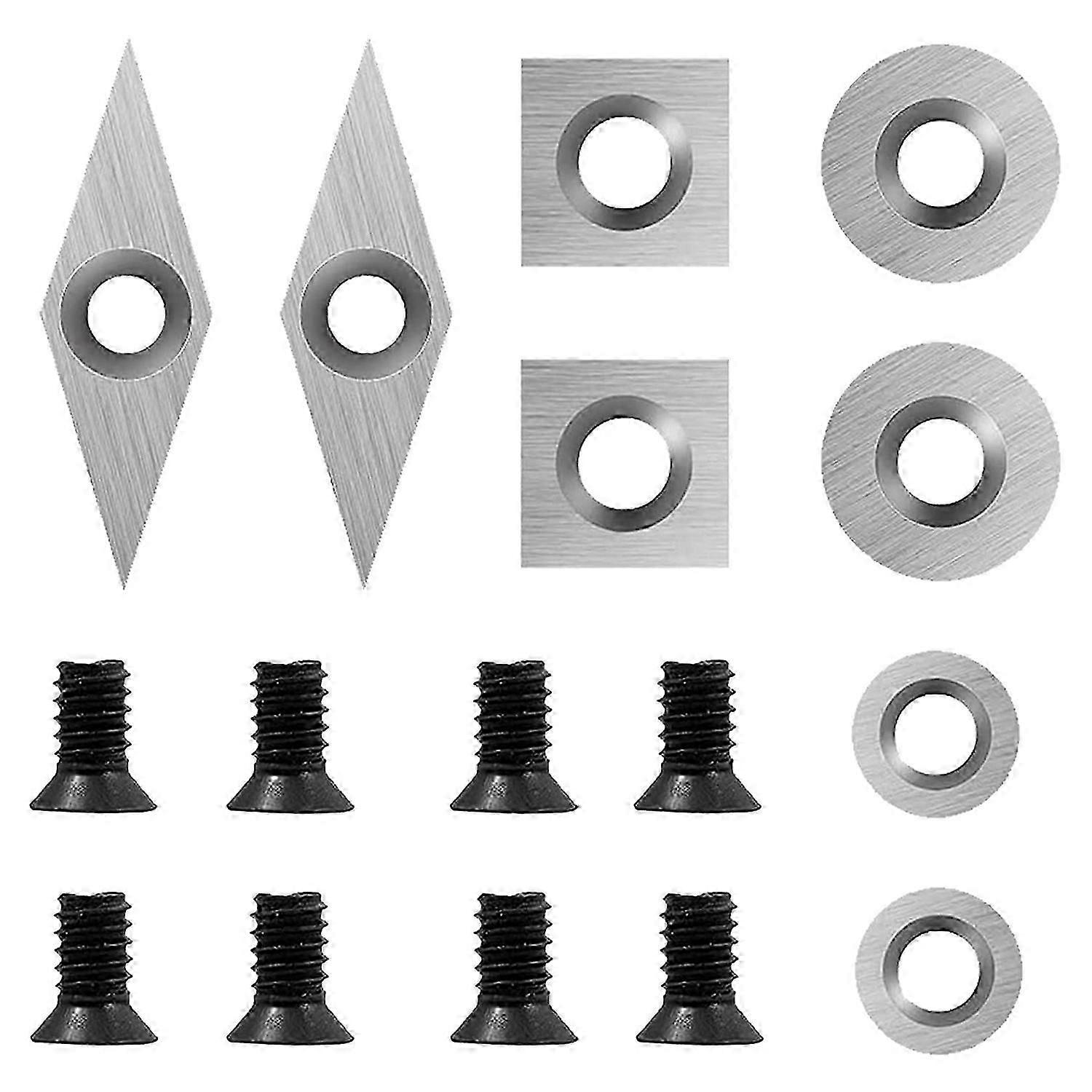 8Pcs Carbide Turning Tools Replacement Cutter Sharp Durable Wood Lathe Tools Inserts Include with 8