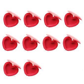 10PCS Heart Shaped Lip Balm Case with Mirror, Leak Proof Travel Makeup Organizer