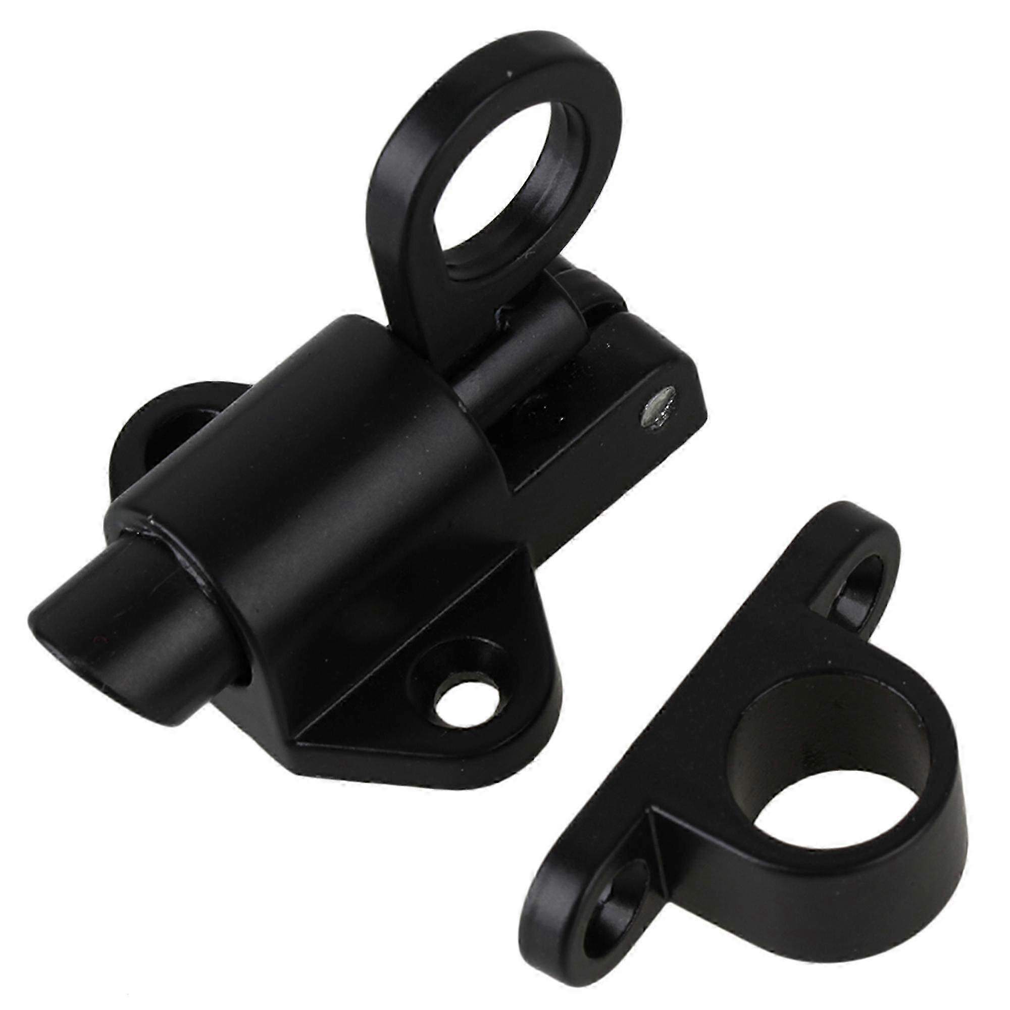 Aluminum Self Closing Latch Bolt Automatically Window Lock Spring Load Black