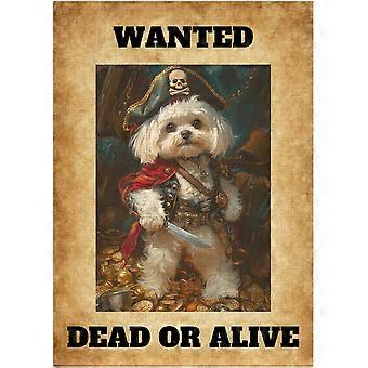 Wanted Bichon Frise Pirate Jigsaw Puzzle - Funny Gift for Dog Lovers as Adventure and Fantasy Theme Decor Puzzles SQZ674