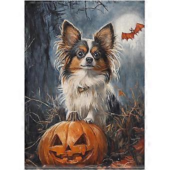 Halloween Papillon Dog Jigsaw Puzzle - Pet Pumpkin Costume Portrait for Papillon Dog Owner SQZ968