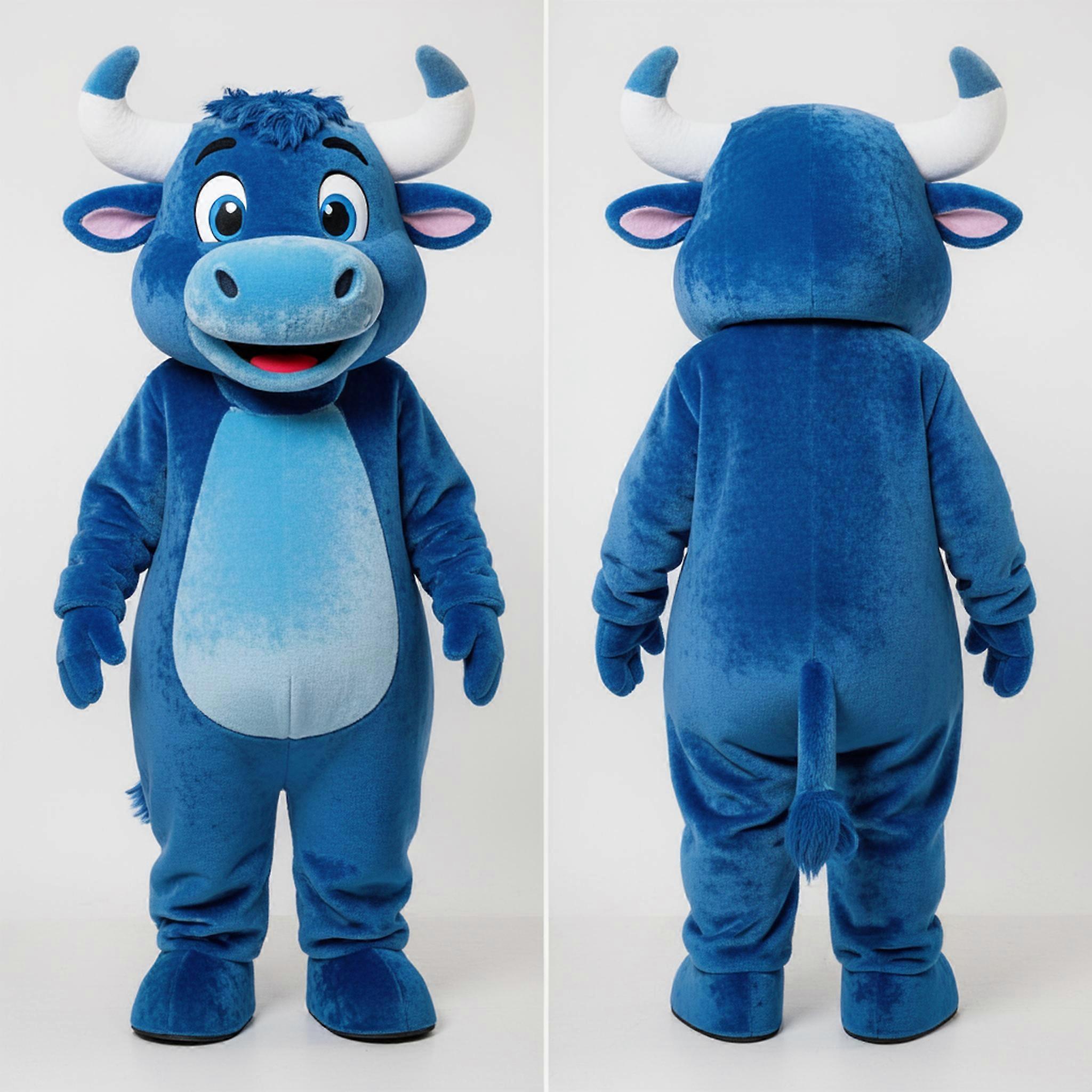 MASTICOT Blue Friendly Bull Mascot
