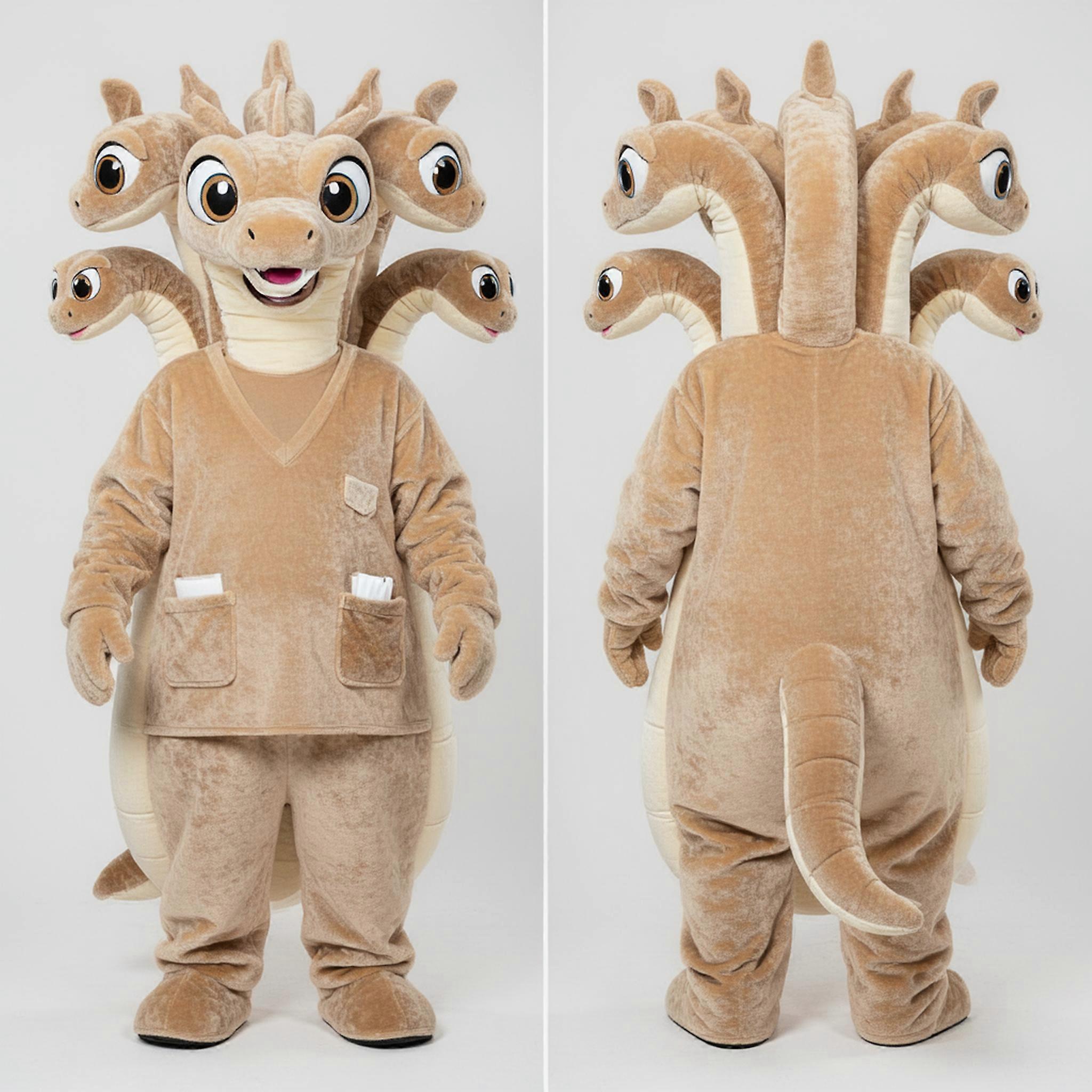 MASTICOT Beige Cuddly Hydra Mascot