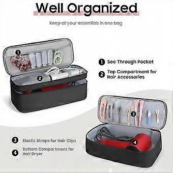 Hair Dryer Case Hairdressing Tools Portable Storage Bag Double Layer Travel Curling Iron Clip Brush Organizer Box Carrying Case