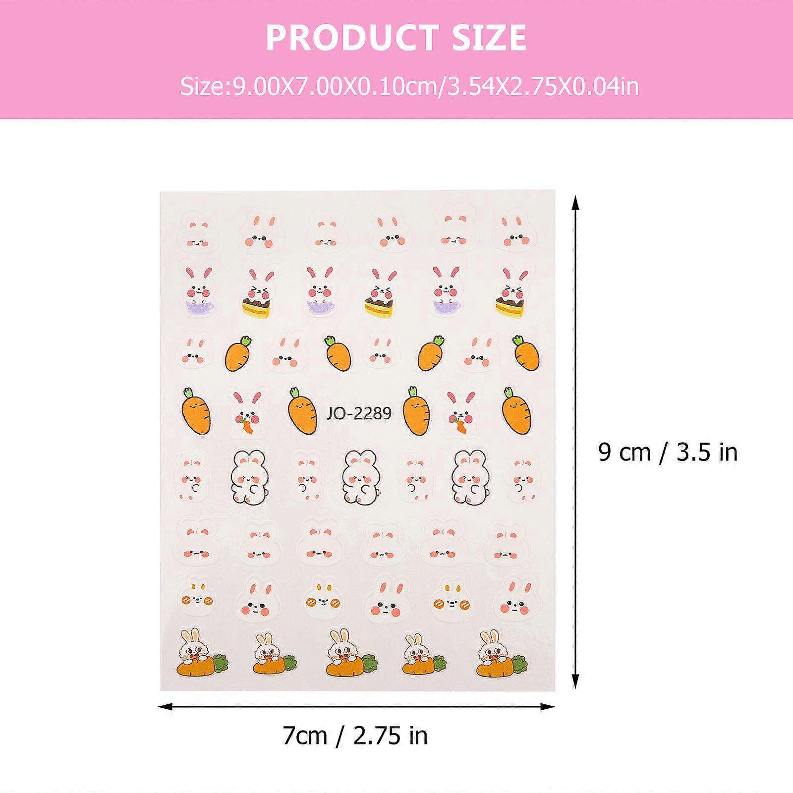 Nail Decorations Easter Design Small Decals Paper Material Safe for Nails 10 Sheets