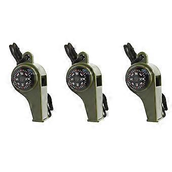Überlebenspfeife 3-teiliges Outdoor-3-in-1-Pfeifen-Kompass-Thermometer-Set