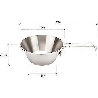 Camping Bowl Dobrável Tigela de Aço Inoxidável Foldable Handle Outdoor Multifunction Bowl Food Storage Bowl Protable Camping Bowlsilver5pcs