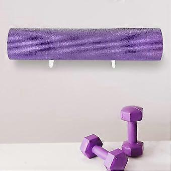 Yogamatten-Aufbewahrungsregal mit Wandhaken, Fitness-Organizer, Wandhalterung für Gymnastikmatten zur Aufbewahrung von Schaumstoffrollen und Fitnessbändern (transparent)