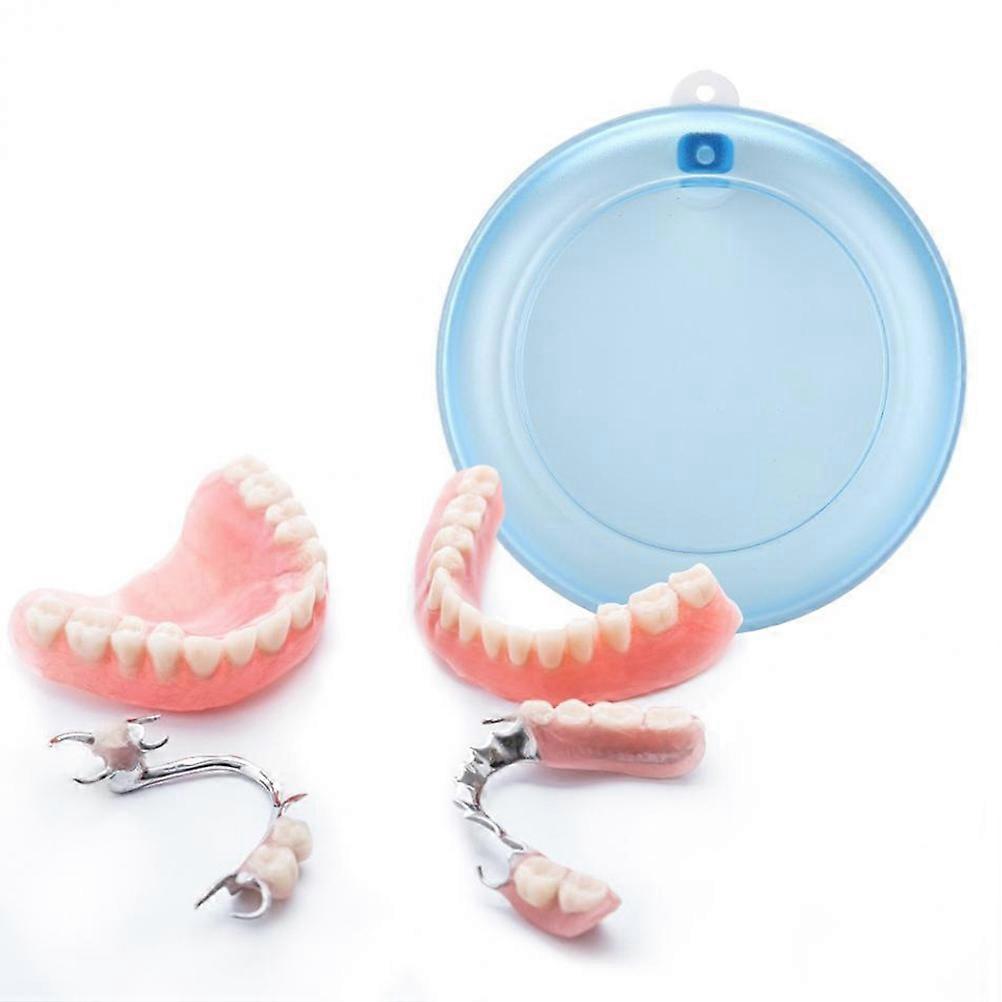 Denture Retainer Portable Rotating Tooth Storage Box for 3Pcs