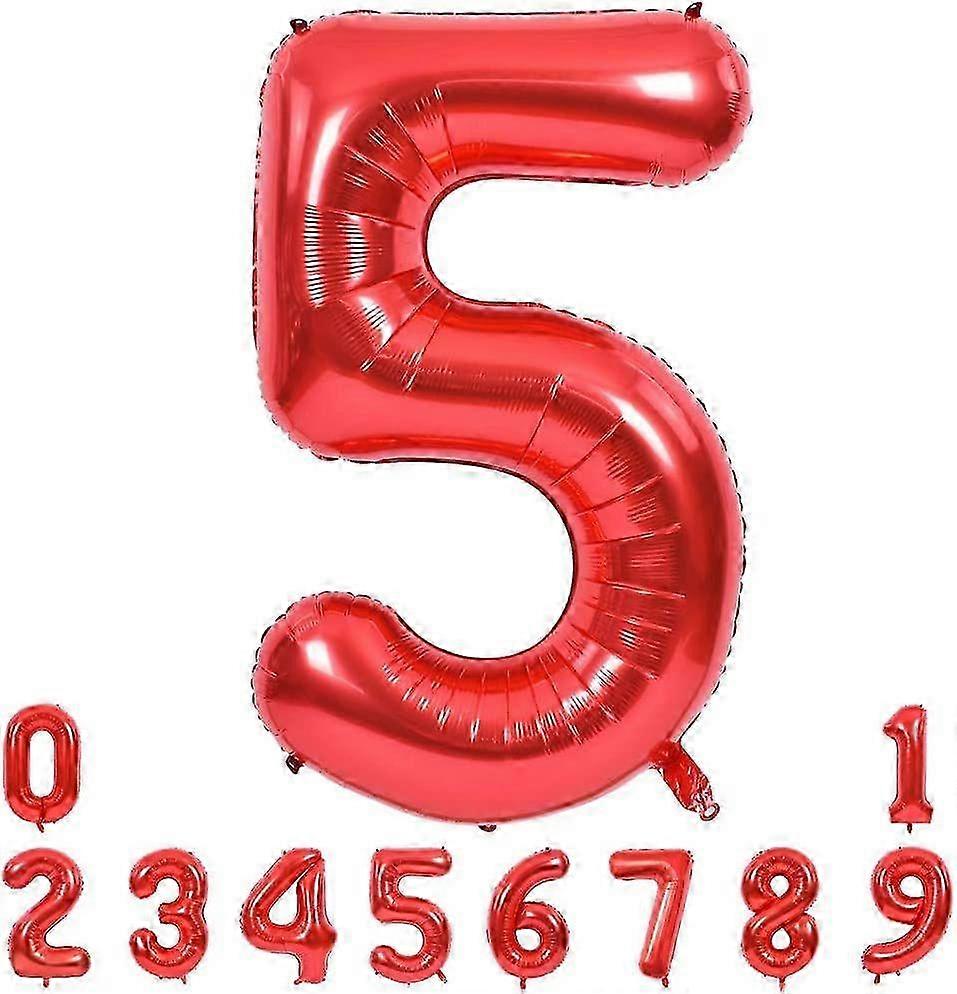 40 Inch Red Foil Number Balloon