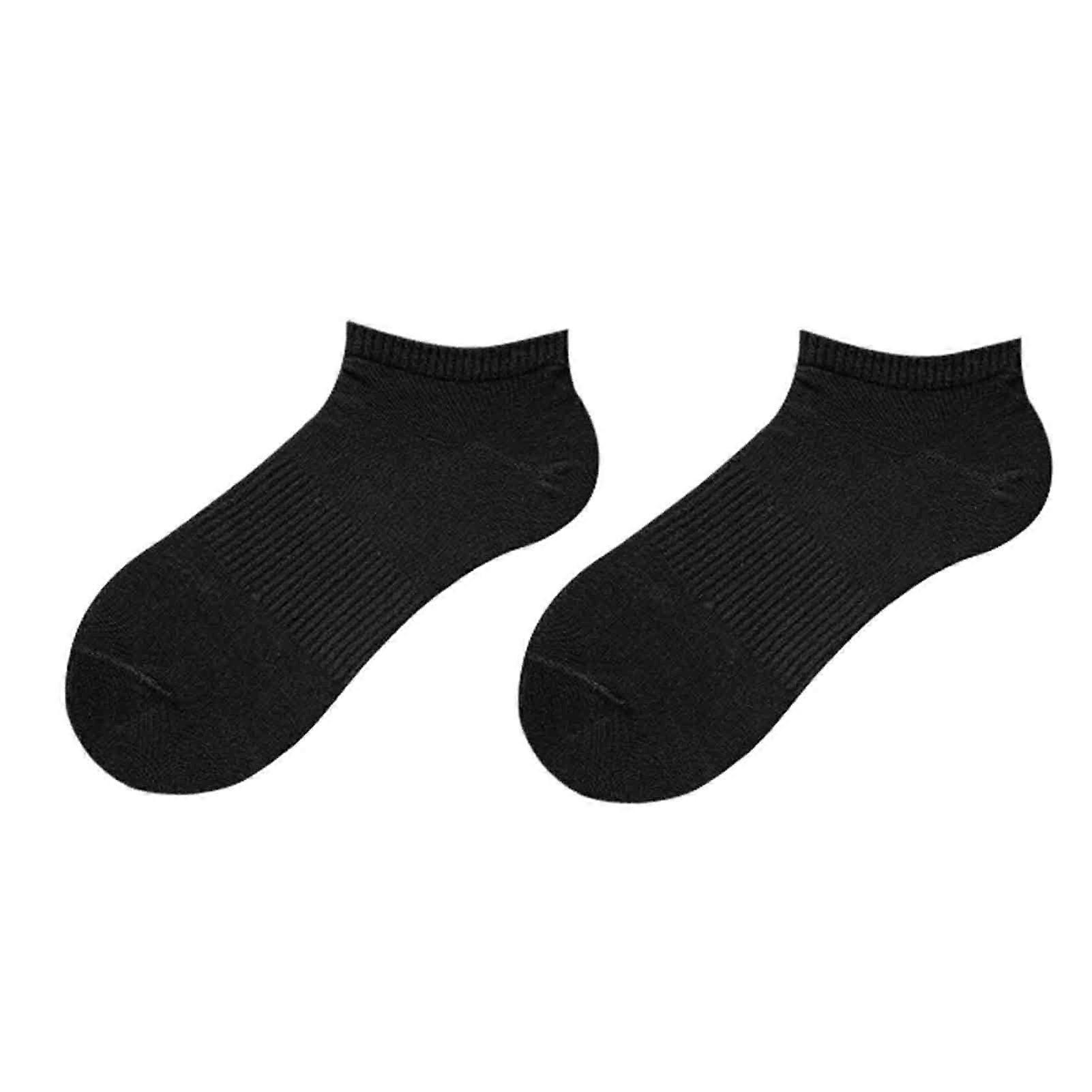 Solid Color Short Socks for Spring Autumn, 5 Pair Crew Socks with Extra Loose Non-Binding Design