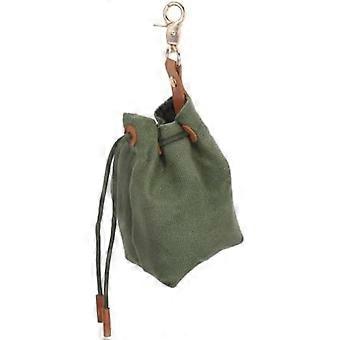 DIYEAH Dog Treat Pouch Green Canvas Portable Large Opening Training Bag for Outdoor Walks dkcf
