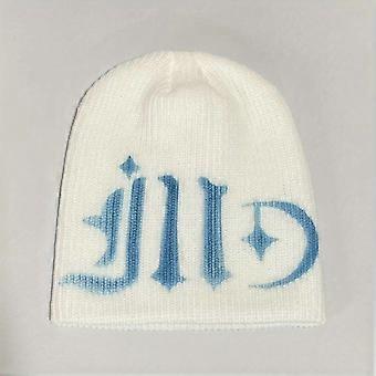 Y2K Printed Knit Beanie, Gothic Letter Hip-Hop Winter Hat for Men and Women, Warm Outdoor Headwear for Halloween Christmas