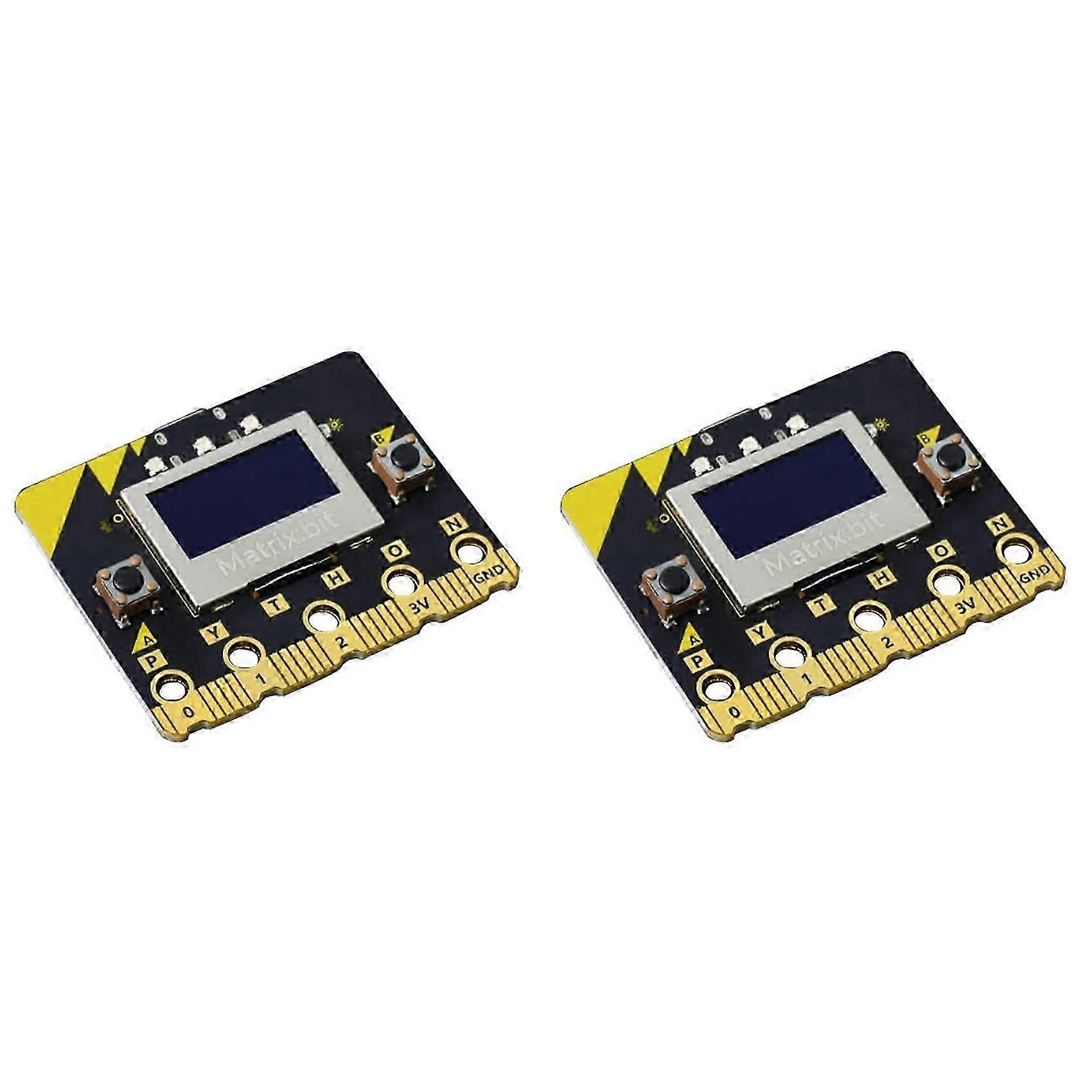 2x Matrix: Bit Development Board ESP32 0.96Inch OLED 2.4G Radio/WIFI/BLE Bluetooth C++/Python/Mind+Graphical Programming_HP