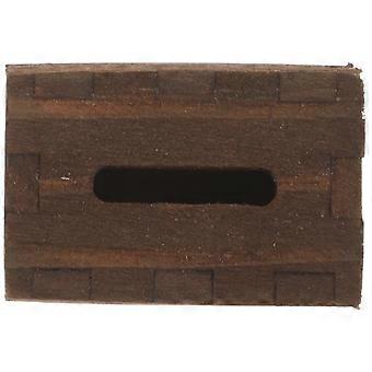 Mini Wooden Tissue Box for Dollhouse Use Brown Miniature Napkin Dispenser