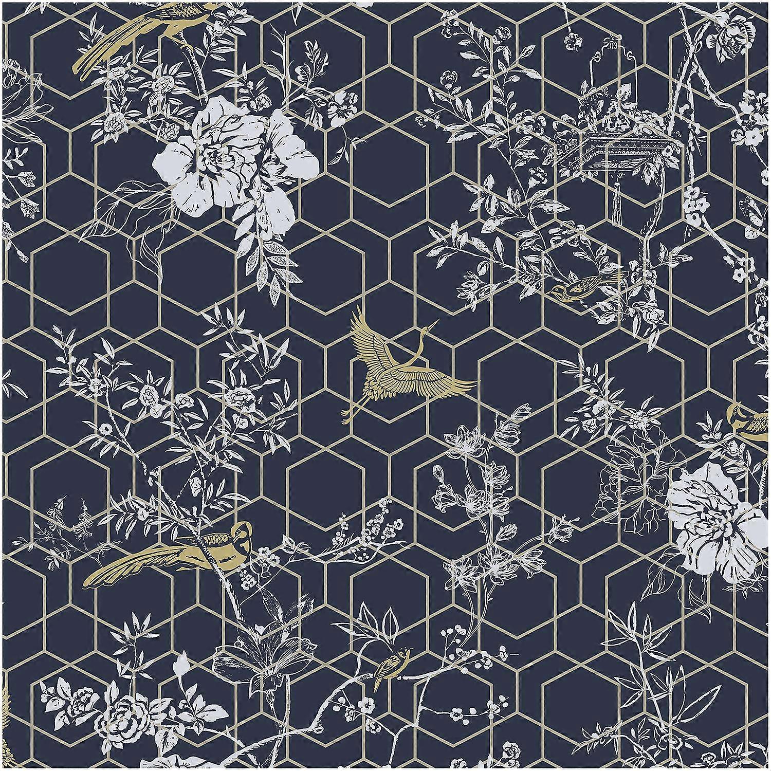 Lipsy Himara Blue Gold Wallpaper