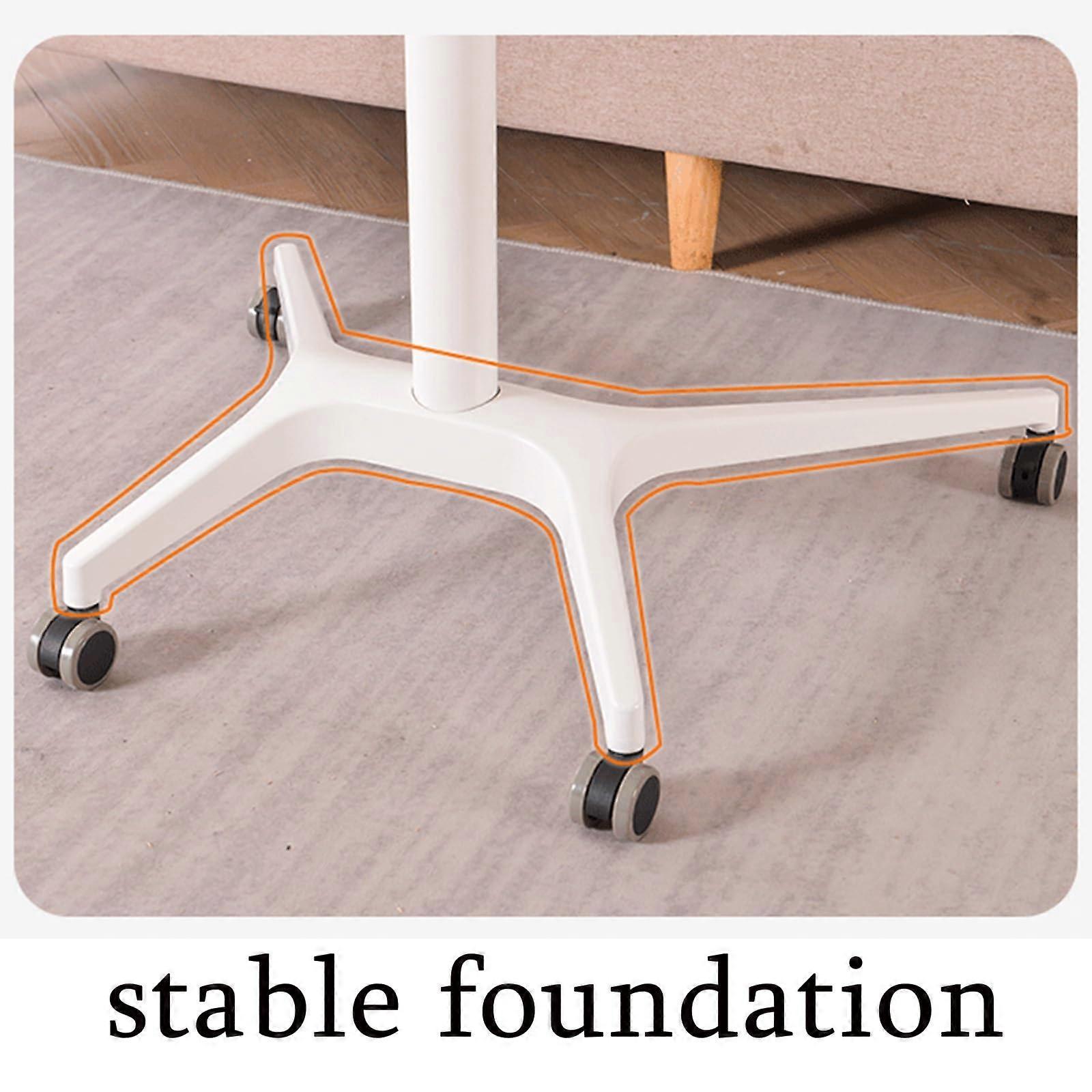 Adjustable Standing Desk White Pneumatic Height Adjustable Mobile Lectern with Lockable Rolling Wheels