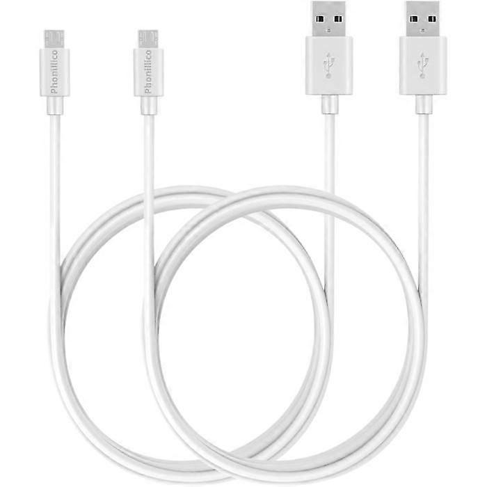 White 1m Micro USB Cable Pair