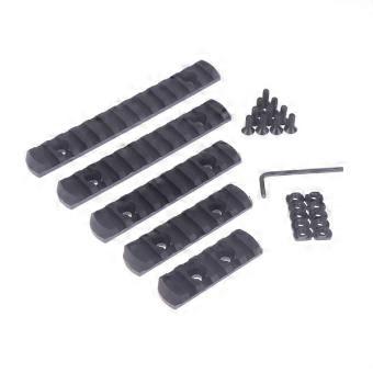 5 Stück Taktische M-Lok Picatinny Schienen 5 7 9 11 13 Schlitze Mlok Schwarz