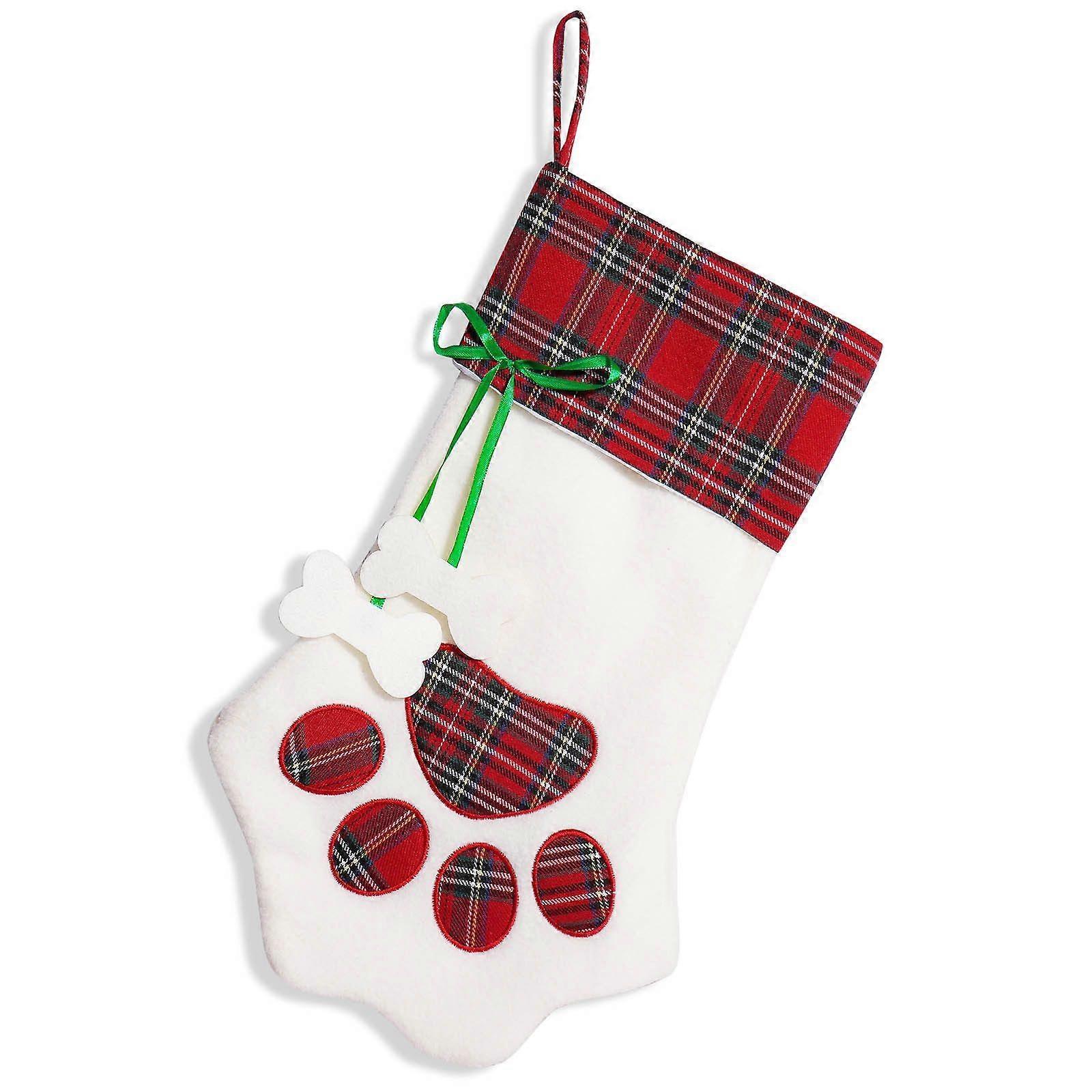 Plush Dog Paw Christmas Stocking