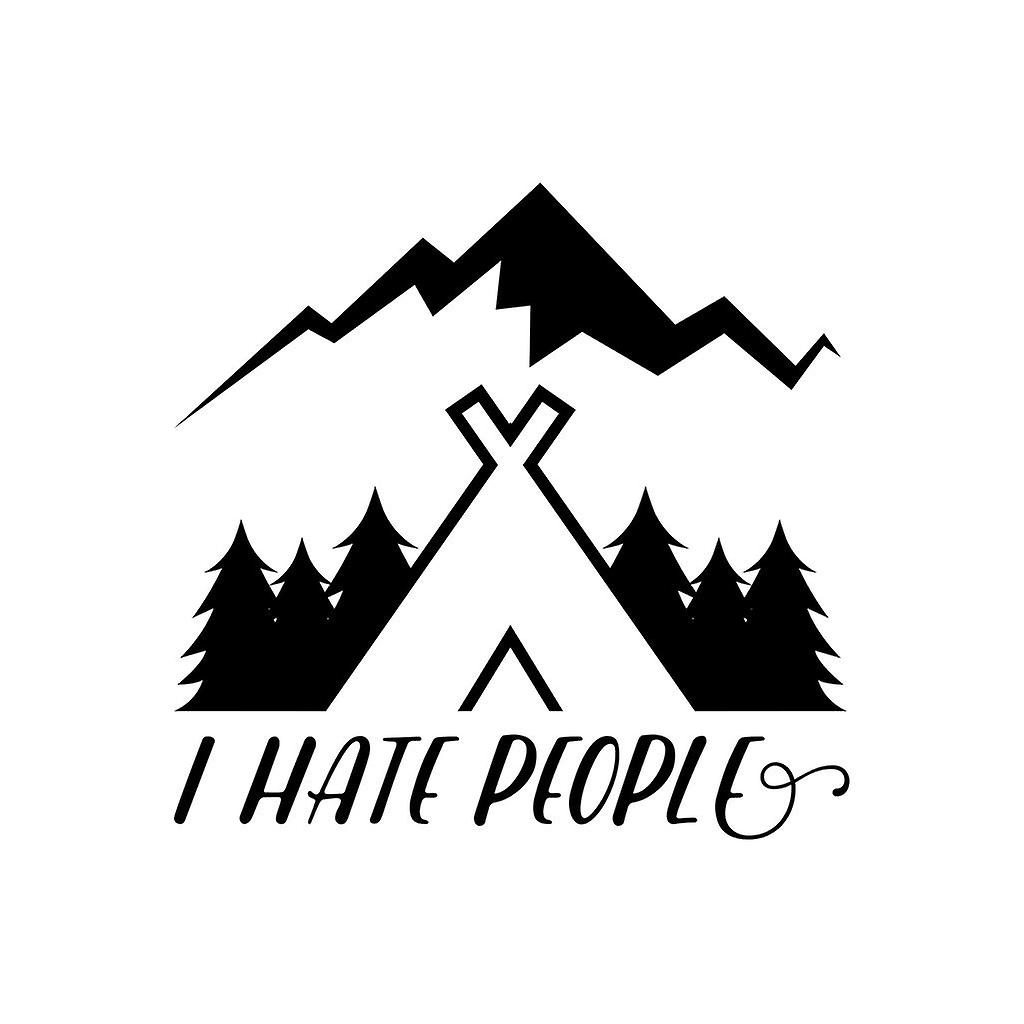 I Hate People Outdoors Slogan Totebag