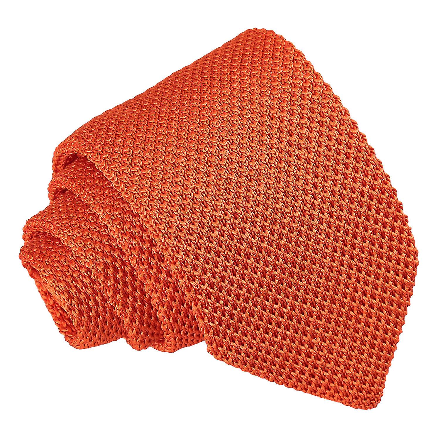Burnt Orange Knitted Slim Tie
