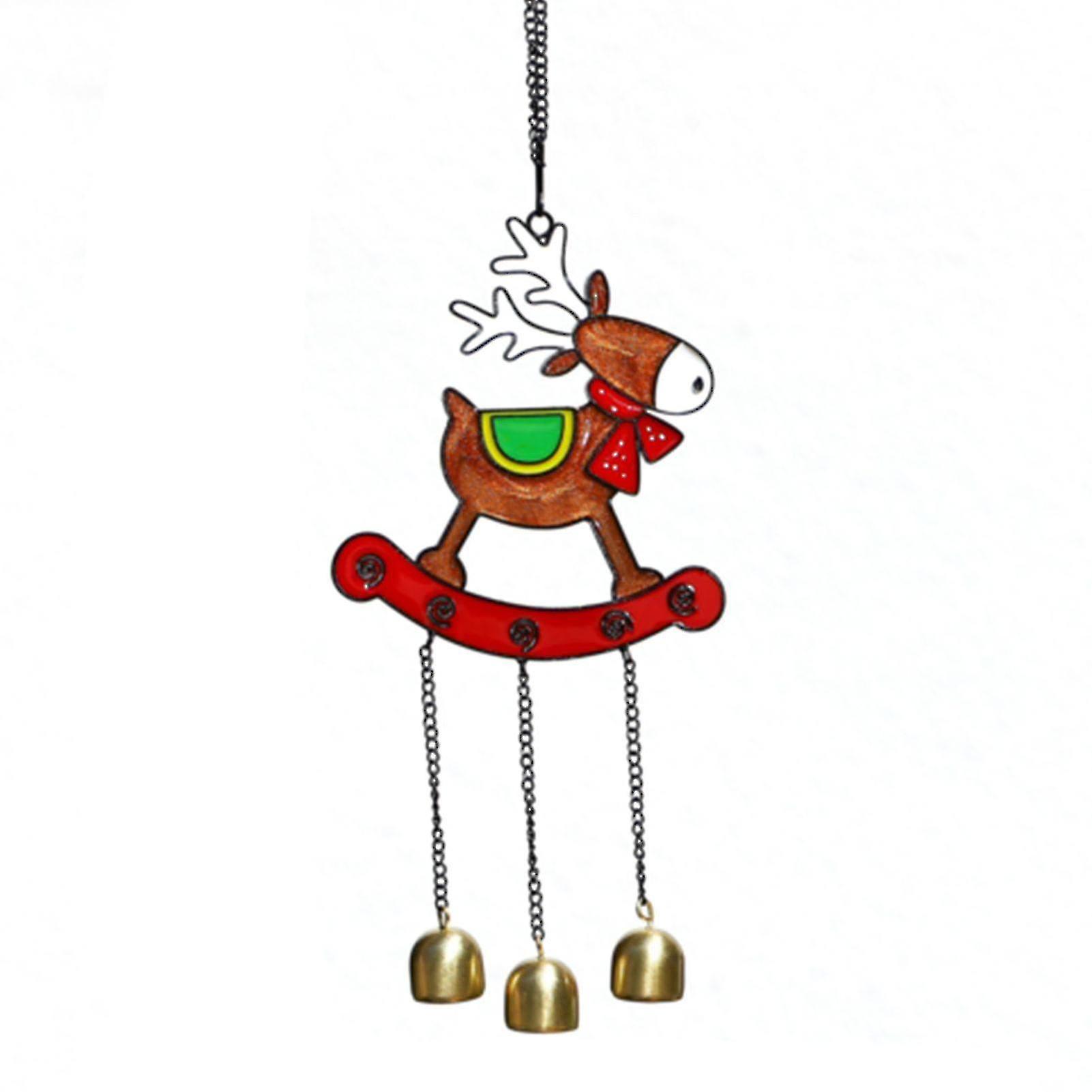Christmas Style Interactive Hanging Decor Metal Adorable Snowman Shape Hanging Wind Chime For Home