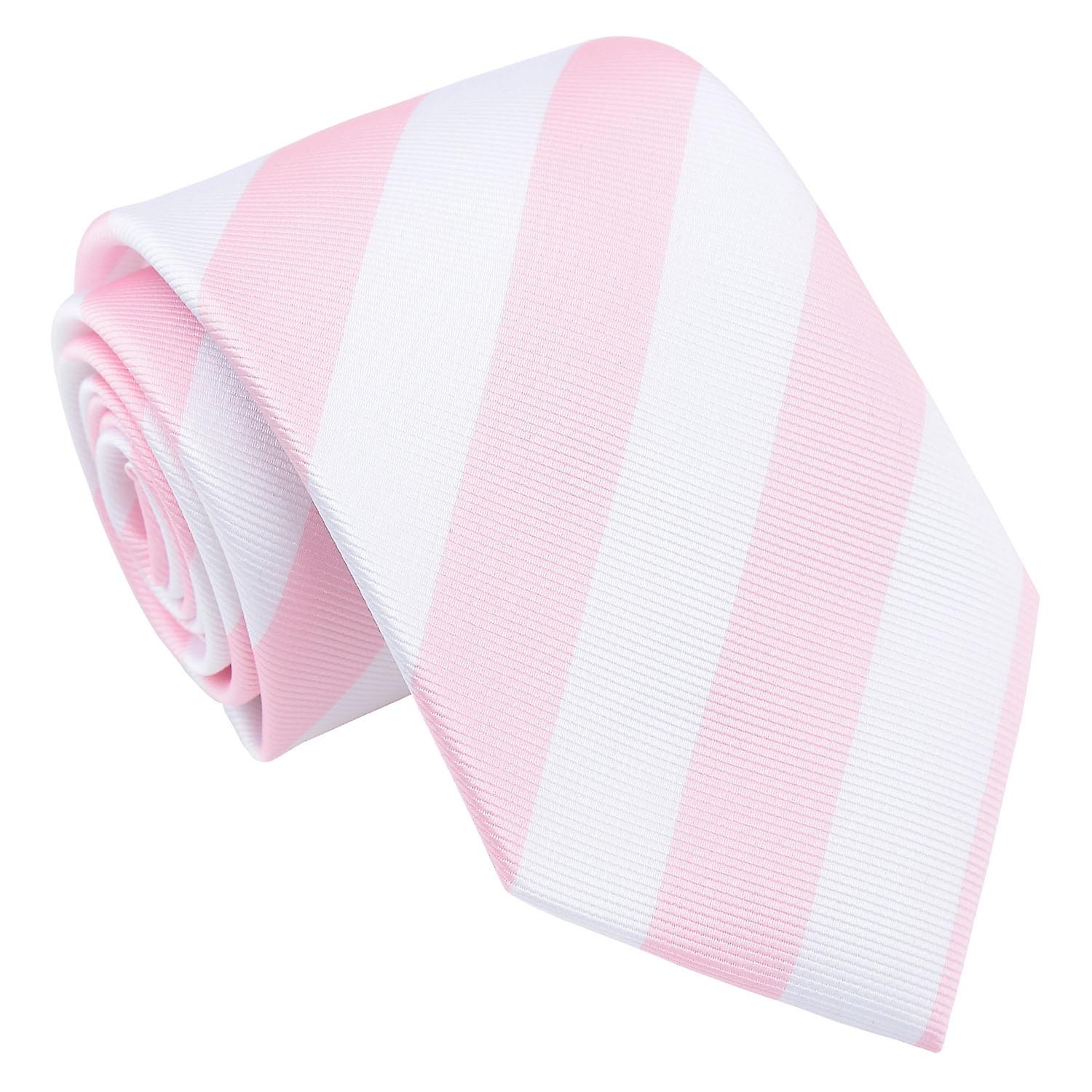 Bebê rosa e branco clássico listra gravata
