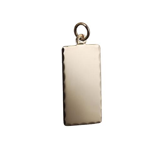 9ct Gold 26x13mm diamond cut edge rectangular Disc
