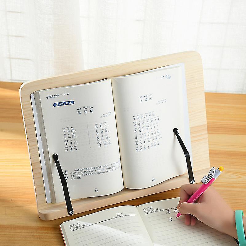 Bamboo Book Stand, Adjustable Cookbook Holder Reading Desk Portable Bookstand For Music Books, Textbook, Tablet