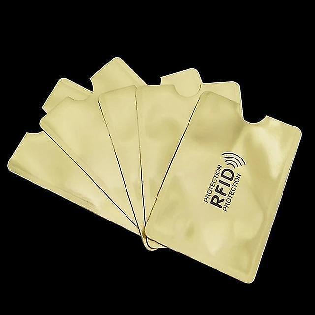 Gold 10 Pieces Anti Rfid Blocking Reader Card Cover Holder Protection Id Bank Case