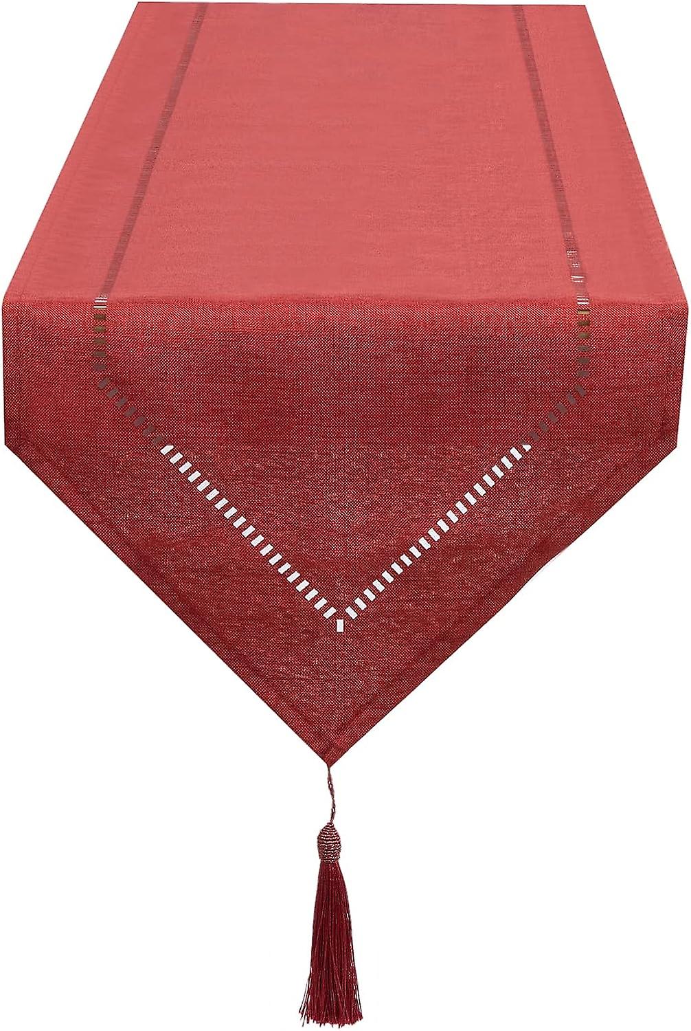 Chemin De Table Lin Rouge 32 X 275 Cm, Chemin De Table De Haute Qualit, Chemin De Table Uni, Moderne, Facile D'entretien Pour Table  Manger, Table Bas