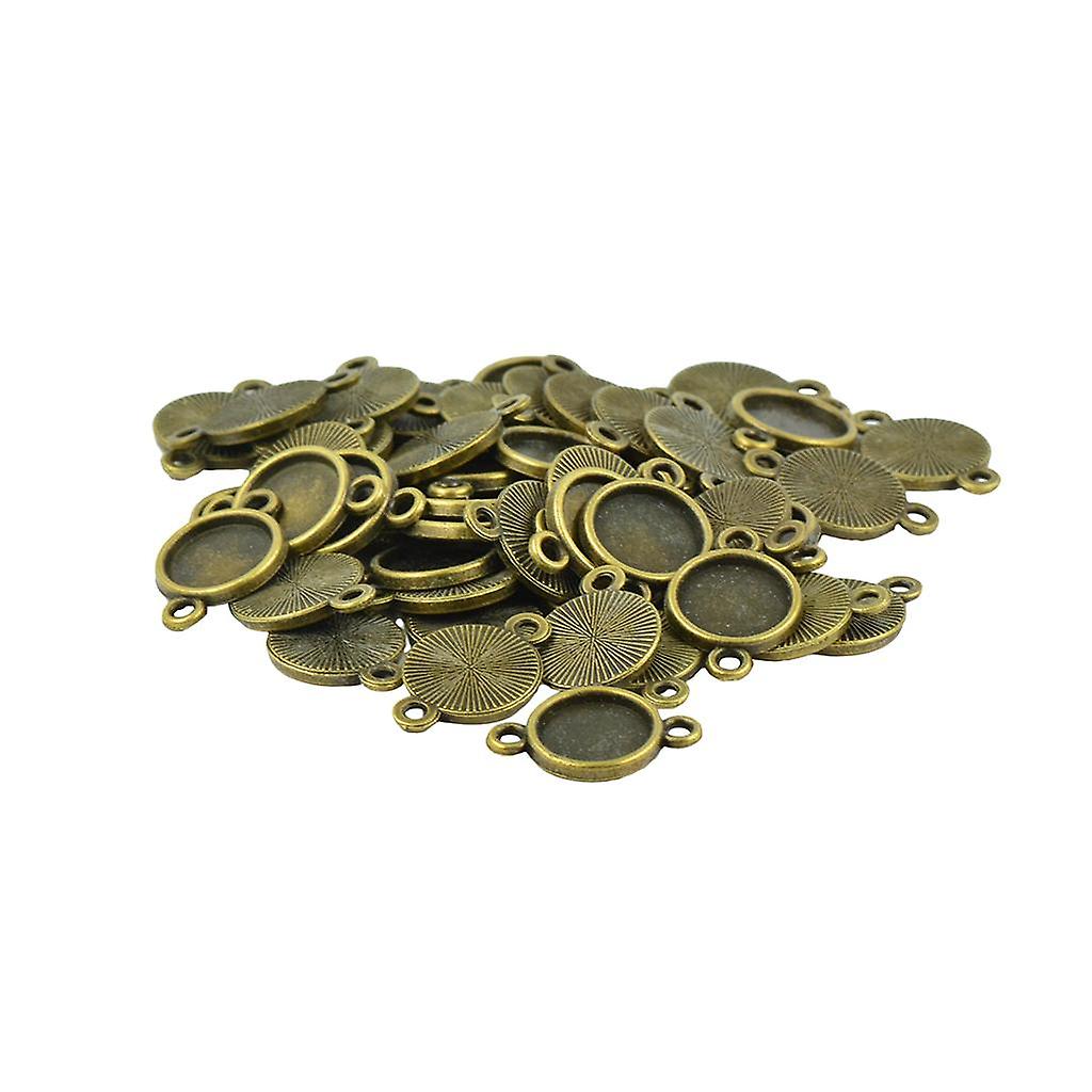 50Pcs Blank Bezel Setting Base for Cabochon Jewelry DIY Charm Connector 10mm