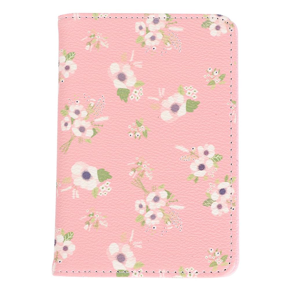 Multi function Travel Passport Holder Card Case  Protector Package Organizer(Pink flowers)