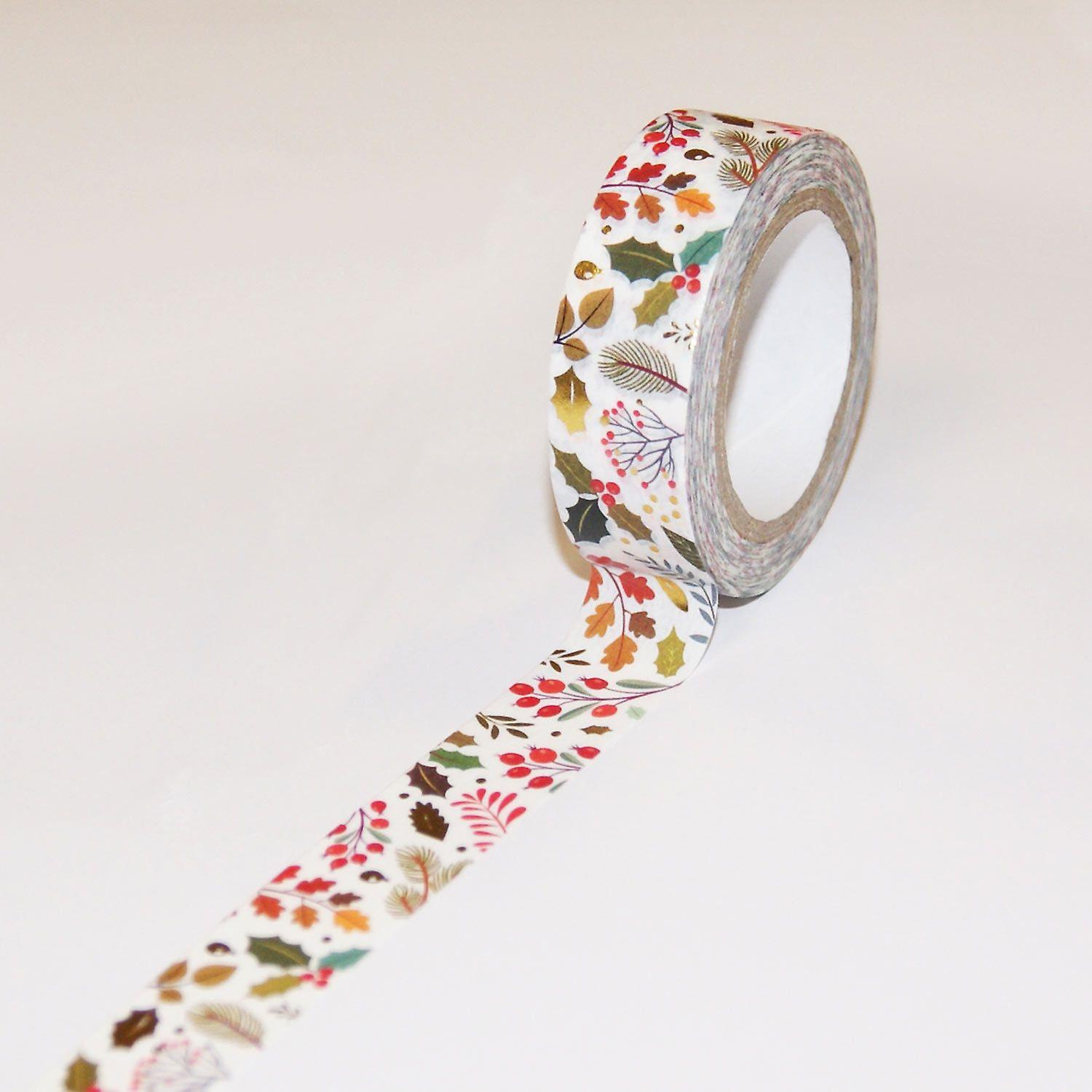 Masking tape Christmas - Plants with gold
