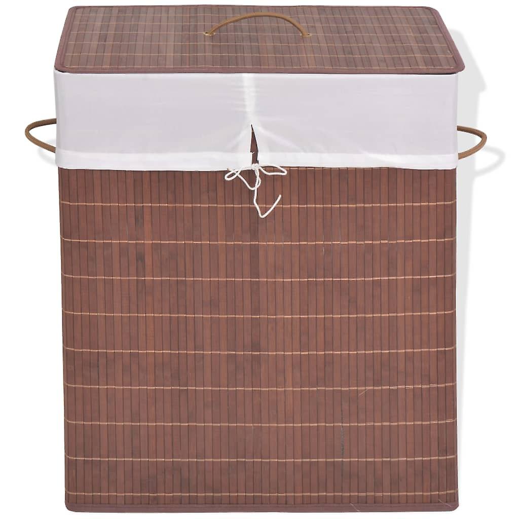 Bamboo Laundry Basket Rectangular Brown