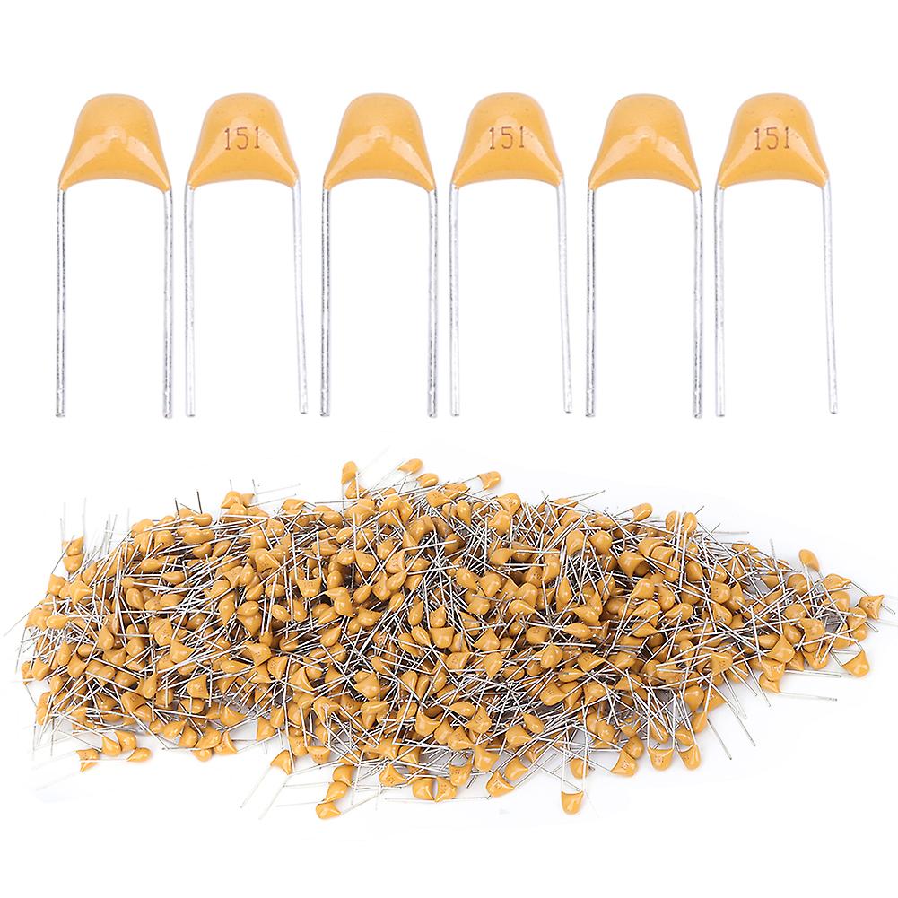 1000pcs Monolithic Ceramic Capacitor 50V 150pF 10% 5.08mm Pin Pitch Assorted Kit