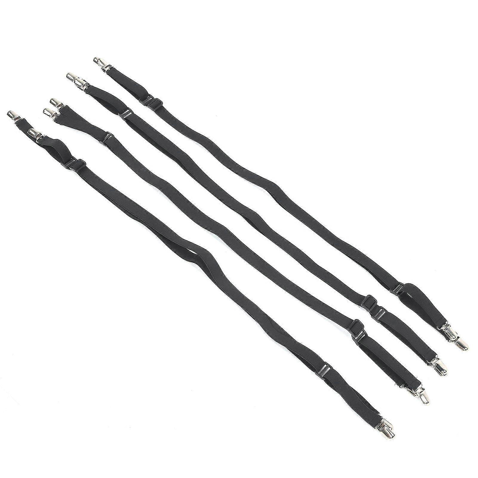 4Pcs Bed Sheet Clamp Adjustable Elastic Non Slip Clip Belt Fastener Bedding Accessory