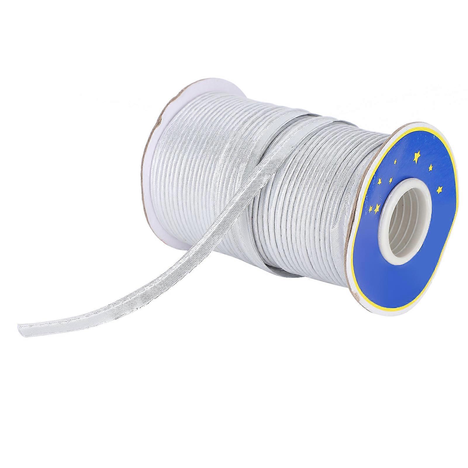 70yd Silver Edging Braid 1cm Polyester Trim for Sewing DIY